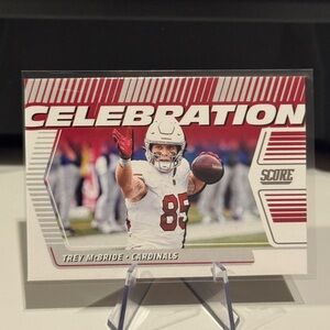 🔥 2025 Panini Score Trey McBride Celebration Card. Arizona Cardinals